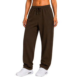 Women’s Fleece Lined Sweatpants Open Leg with Pockets – Athletic & Lounge Wear (S–3XL) view 6