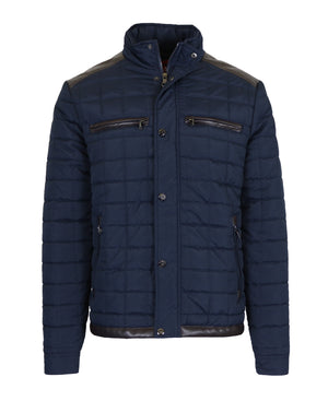 Men's Lightweight Quilted Jacket with Synthetic Trim Design (Sizes, S-2XL) view 3