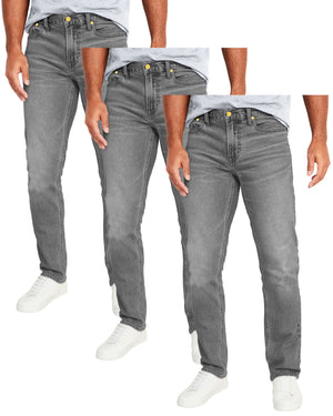 Men's 3-Pack Flex Stretch Slim Straight Jeans with 5 Pocket (Sizes, 30-42) view 6