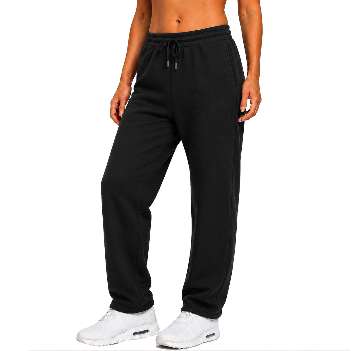 Women's Loose Fit  Classic Heavyweight Fleece Sweatpants with Open Bottom (S-3XL)