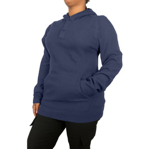 Womens Waffle Knit Thermal Pullover Hoodie (S-3XL) view 5