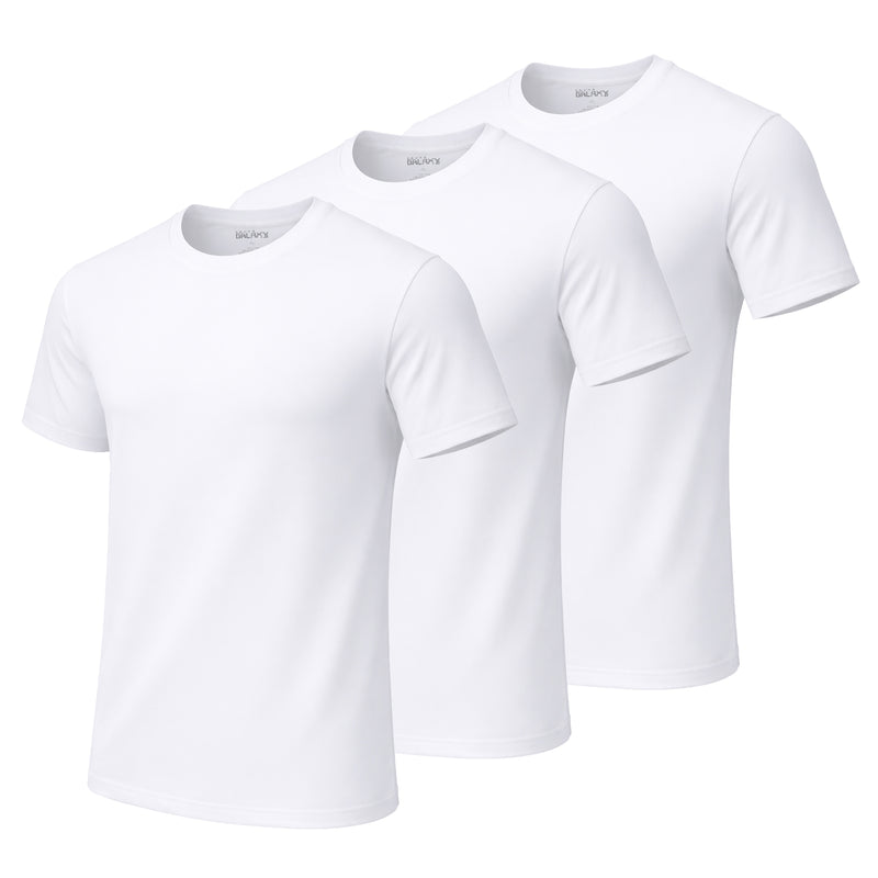 Men's Multi-Pack Classic Short Sleeve Crew Neck 100% Cotton Undershirts (Sizes, S to 3XL)