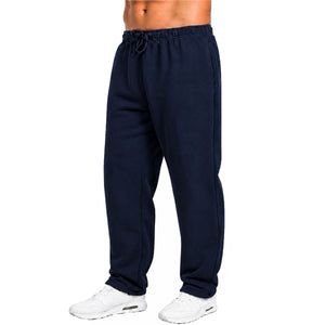 Mens Fleece Lined Open Bottom Sweatpants With Pockets, Workout Joggers Casual view 3
