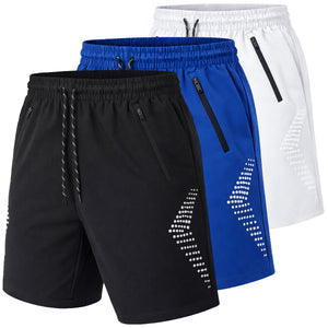 Men's 3-Pack Performance Training Shorts With Zipper Pockets (Sizes, S to 2XL) view 3