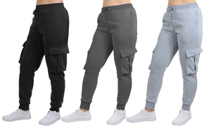 3-Pack Women's Loose Fit Fleece Jogger Sweatpants with Velcro Cargo Pockets (S-2XL) view 6