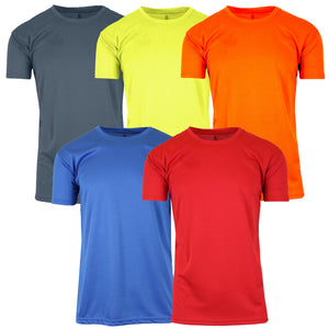 5-Pack Men's Short Sleeve Moisture-Wicking Quick Dry Performance Crew Neck Tee (S-2XL) view 6
