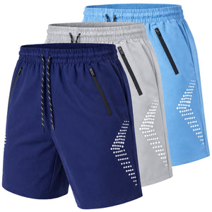 Men's 3-Pack Performance Training Shorts With Zipper Pockets (Sizes, S to 2XL) view 6