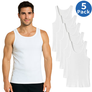 Men’s Ribbed Classic Tank Tops – Soft Cotton Blend (Multipacks) view 4