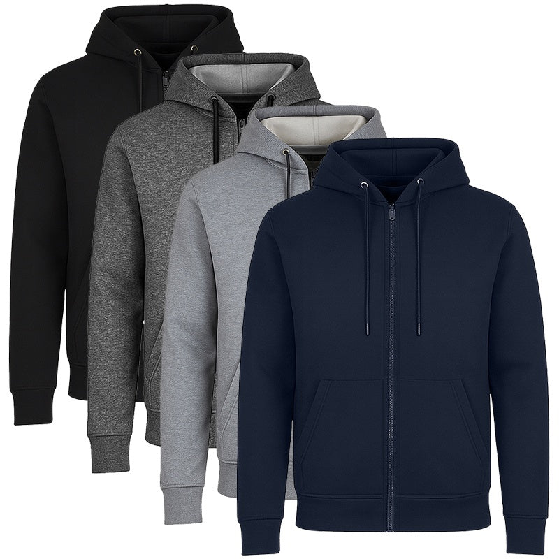 Men’s Fleece-Lined Full-Zip Hoodie (S-3XL)