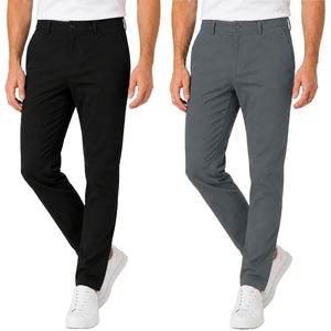 2-Pack Men's Super Stretch Slim Fit Everyday Chino Pants view 2