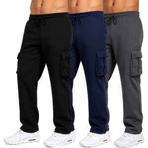 3-Pack Men's Fleece Lined Cargo Jogger Sweatpants view 6