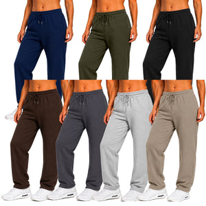 Women's Loose Fit  Classic Heavyweight Fleece Sweatpants with Open Bottom (S-3XL) view 4