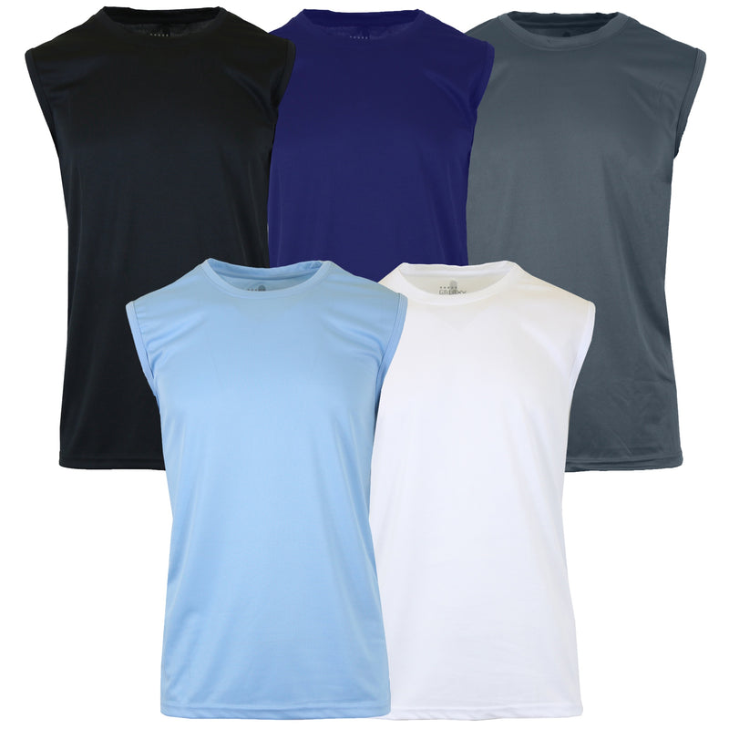 Men's Performance Moisture Wicking Active Short Sleeve & Muscle Tee