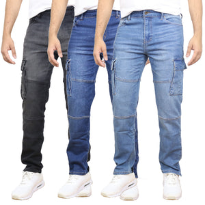 3-Pack Men's Modern Fit Stretch Cargo Pocket Flex Jeans view 6