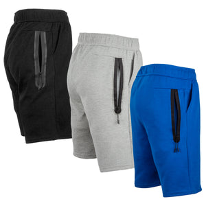 3-Pack Women's Loose-Fit Tech Fleece Shorts – Soft, Breathable Fabric with Zipper Pocket & Adjustable Waistband view 3