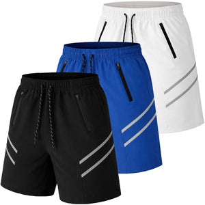 Men's 3-Pack Performance Training Shorts With Zipper Pockets (Sizes, S to 2XL) view 5