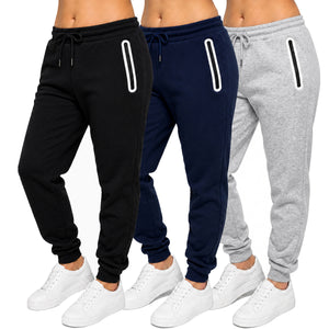 3-Pack Women's Loose-Fit Fleece-Lined Jogger With Heat Seal Zipper Side Pockets view 5
