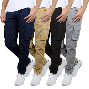 3-Pack Men's Flex-Stretch Cotton Cargo Pants – Comfortable, Durable & Versatile (31-Inch Inseam) view 1