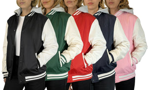 Women’s Hooded Varsity Jacket w/ Detachable Hood view 2
