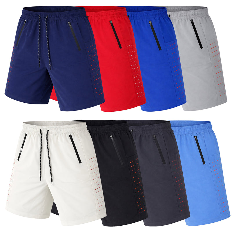 Men's 3-Pack Performance Training Shorts With Zipper Pockets (Sizes, S to 2XL)