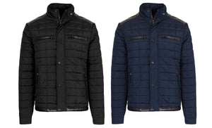 Men's Lightweight Quilted Jacket with Synthetic Trim Design (Sizes, S-2XL) view 1