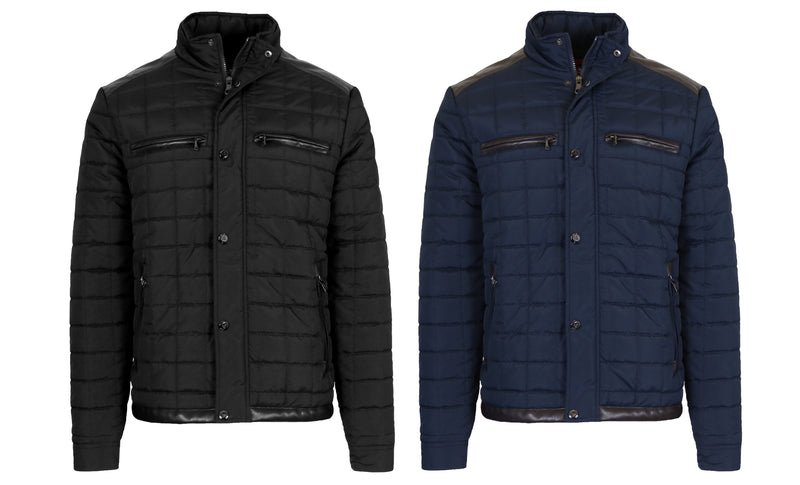 Men's Lightweight Quilted Jacket with Synthetic Trim Design (Sizes, S-2XL)