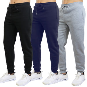 3-Pack Mens Slim Fit Fleece Jogger Sweatpants (S-2XL) view 3